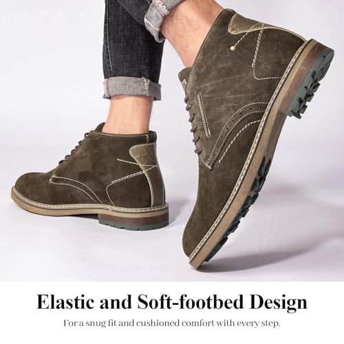 Image of Arkbird Mens Chukka Dress Boots Genuine Leather Suede Classic Fashion Casual Ankle Lace-up Dress Boots for Men