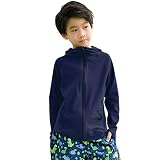 [Teddy] ラッシュガード 長袖 キッズ 女の子 男の子 UPF50+ 水着素材 紫外線対策 水陸両用 rashguard003 (ネイビー, 140cm)