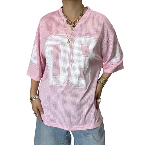 Chemise en jersey pour femme Y2k ample pour masquer les formes avec un t-shirt streetwear fluide