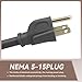 GreenProsper Industries Inc 3-Wire Appliance and Power Tool Cord, 12 ft, 14 AWG, 15A/125V AC, 1875w, Grey, 2pack