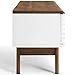 Modway Render Mid-Century Modern Low Profile 59 Inch TV Stand in Walnut/White