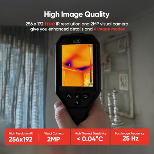 HIKMICRO B20-Wärmebildkamera mit 256 x 192 IR-Auflösung, 2MP-thermocamera, Wifi, Software, Bildwiederholfrequenz 25 Hz, 3.2 LCD, Vollbildmessung, IP54, Messbereich -4°F~1022°F