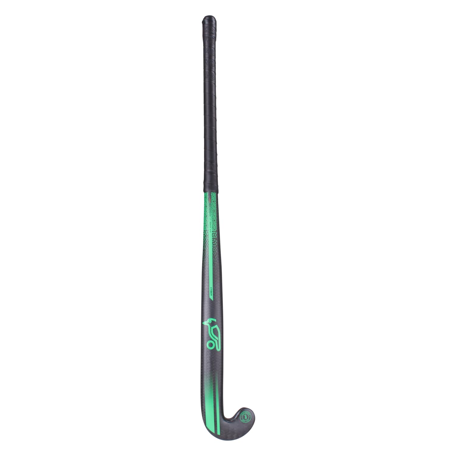 Kookaburra Hat Cyber Mid Bow Stick Palo de Hockey sobre césped, Unisex, Negro/Verde, 37.5" Light