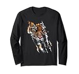 Bengal Tiger Face long sleeve t-shirt Tiger paw print