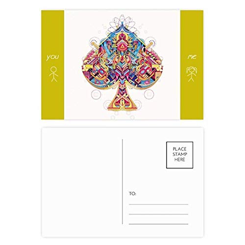 Jeu de cartes postales as de pique multicolore 20 pièces pour dire merci à un ami cher