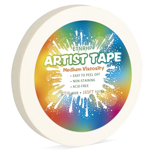 ETNRHP White Art Masking Tape for Watercolor Paper Borders，0.7in 165ft