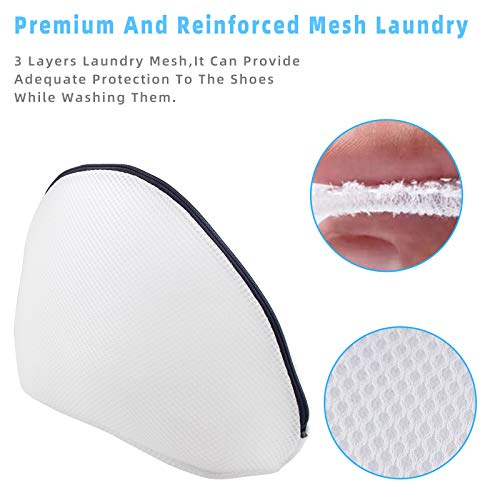 GOGOODA 2PCS Shoe Wash Bags Multi-use Laundry Mesh Bags for Sneaker, Flat Shoes, etc