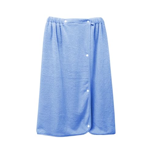 ブルーのふわふわ巻きタオル - 子供用 65cm丈 吸水 プールタオル