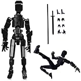 AGGIES Robot Lucky 13 Action Figure 3D Printed Action Figure Multi Jointed Action Figures Dummy 13 Office Desktop Model Decoration DIY Stress Relief Tool Gift (Black)