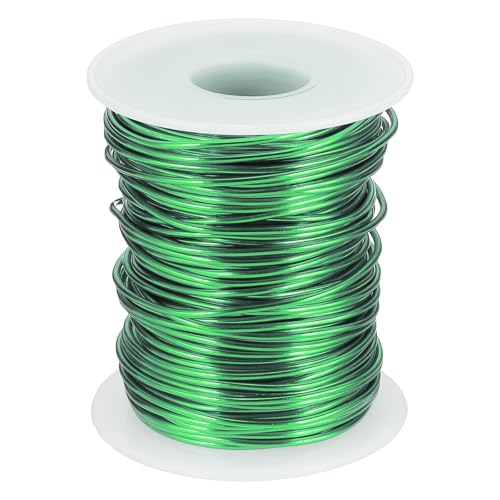 sourcing map 16 Gauge / 1.5mm Anodized Aluminum Wire for Jewelry Craft Making, 102 Feet Bendable Flexible Wire for DIY Home Decor Gardening Sculpture, Green