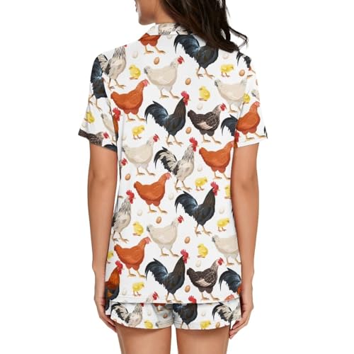 Image of Women's Short Sleeve Sleepwear Pajamas Nightwear with Pockets | skin-friendly breathable material resists pilling fading and deformation after repeated washing