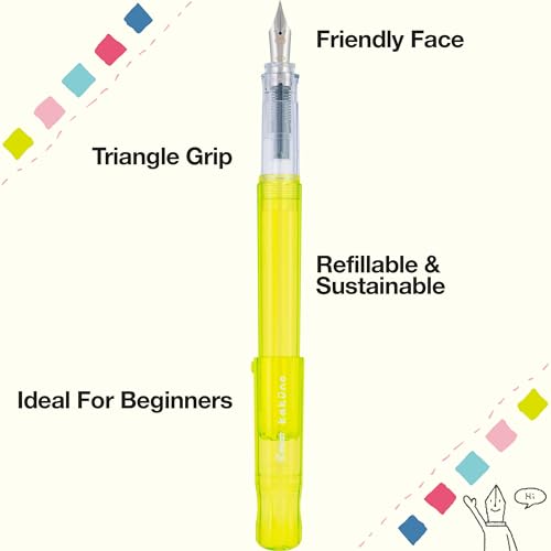 Image of PILOT Kakuno Fountain Pen, Translucent Green Barrel, Fine Nib