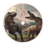 Halloween Weihnachtsbaum Rock - 76.2 cm Waldpark Dinosaurier Weihnachtsbaum Rock für Halloween Indoor Ferienhaus Weihnachtsbaum Dekorationen mit drei Bändern