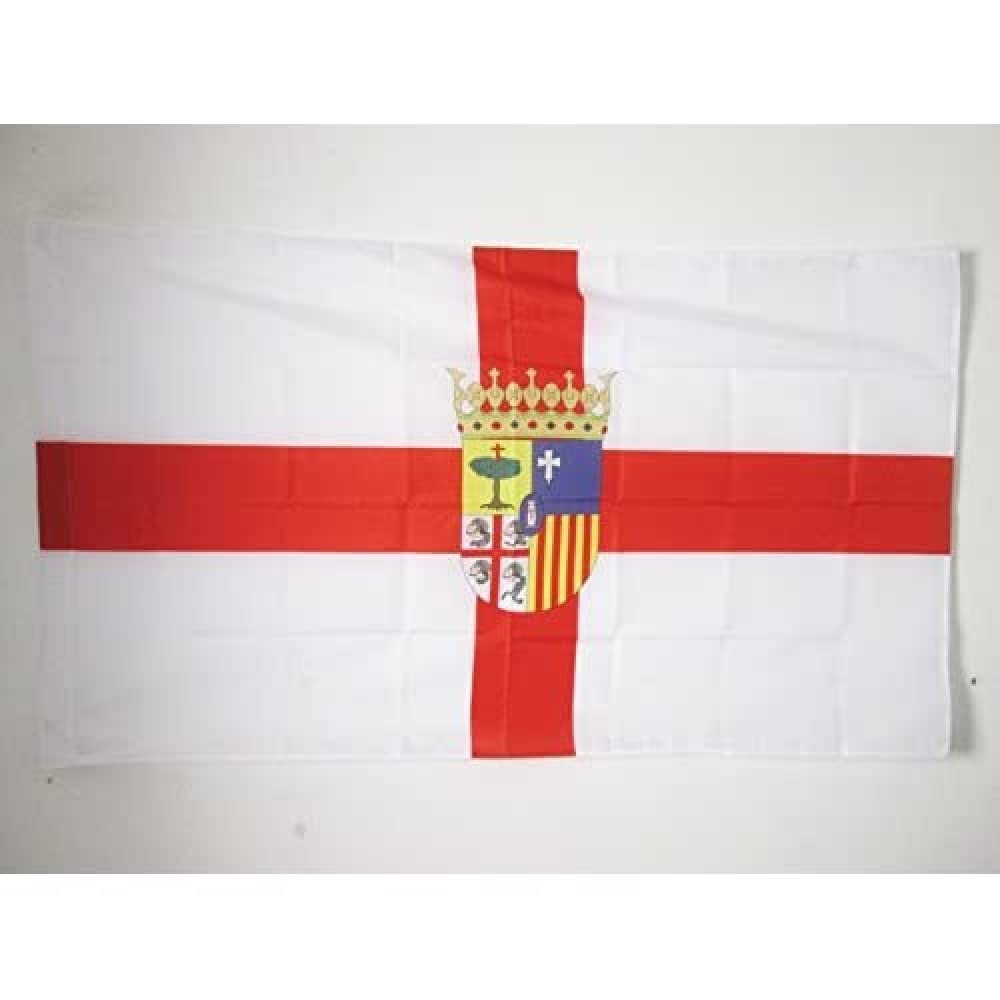 AZ FLAG - Province of Zaragoza Flag - 2x3 Ft - Zaragoza Banner with Sleeve - 100% Polyester - Fade Resistant - Vivid Colors - 2' x 3' Feet - 90x60 Cm