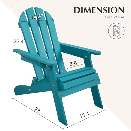 HOLTICO Kids Adirondack Chair, Outdoor Wooden Accent Toddler Adirondack Chair, Folding Adirondack Chair, Comfortable Kids Fire Pit Lounge Chairs for Yard, Garden, Patio