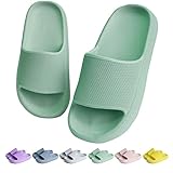 KOUECI Kids Cloud Slides Girls Boys Shower Slippers Slip on Slide Sandals Non-slip Summer Beach Pool Shoes(Light Green,1 Little Kids)