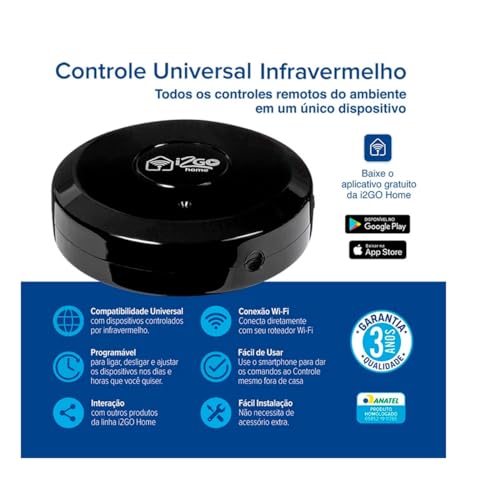 Controle Universal Inteligente Infravermelho I2GO Home - Compatível com Alexa