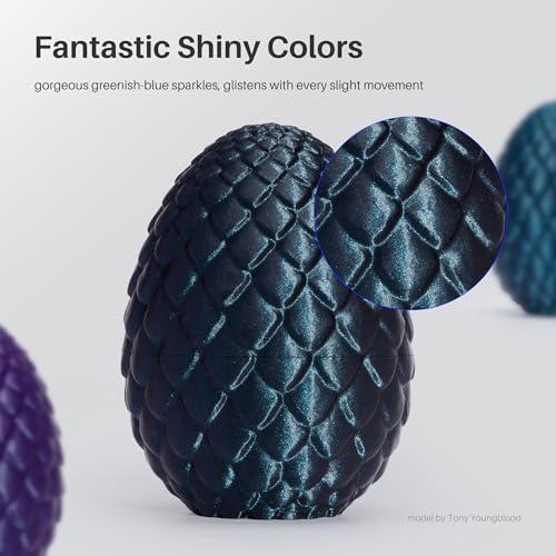 Image of ELEGOO 250g Silk PLA Filament Bundle 1.75mm, 4 Colors Shiny 3D Printer Filaments Dimensional Accuracy + /- 0.02mm, 4 Pack 250g Spool Holly Green /Red /White /Galaxy Black