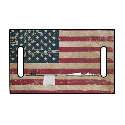 Yewattles Vintage American Flag Golf Cart with 4 Pockets Accessories