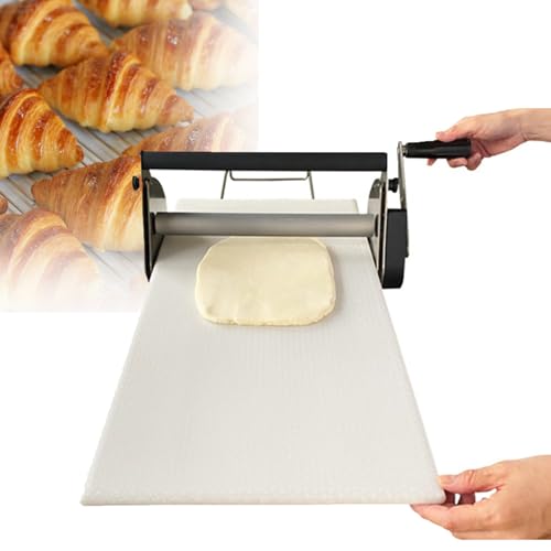 Manueller Teigroller - Einstellbare Dicke für Hausgemachte Pizza, Gebäck & Fondant, platzsparendes Tischplatten-Design
