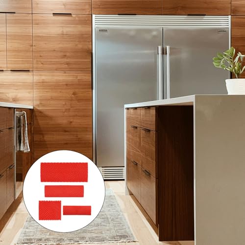 4stk Holzmaserungswerkzeug, Gummi-Holzmaserungs-Malwerkzeugset Wandstrukturmuster Holzmaserung Schablone Rot Gummi Malwerkzeug Wandkunstfarbe für Wandkunstdekoration (Rot)