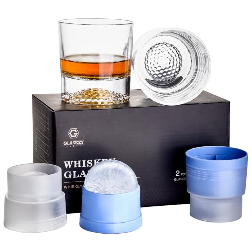 GLASKEY Golf Whiskey Glasses Set