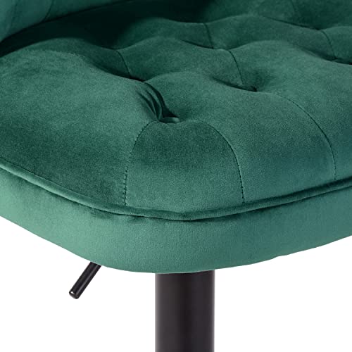 Furniturer Bar Stools With Footrest Set Of 2, Barstools With Back Padded Velvet Teal Seat Bar Chair For Kitchen Islands #TOP5