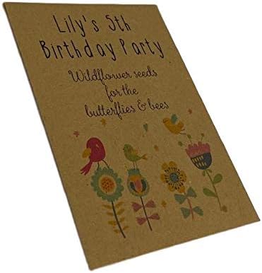 Birthday Seed Packets x 10 £5 Wildflower Party Bag Fillers Personalised with Your Child's Name & Birthday 1st Class Postage