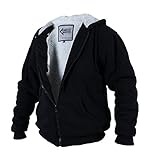 Warme Kapuzen Sweat Jacke mit Futter aus Lammfellimitat