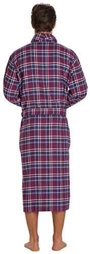 Everdream Mens Flannel Robe, Shawl Collar Lightweight 100% Cotton Bathrobe, Size Xx-Large/Xxx-Large Purple #TOP1