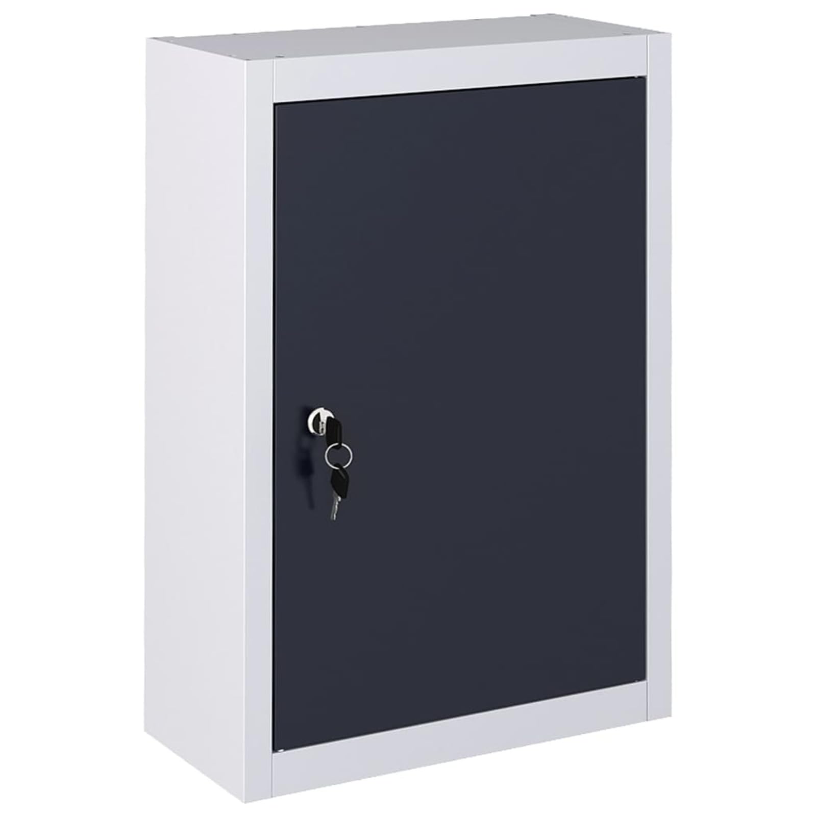 Werkzeugschrank, Wandmontage, Industriestil, Metall, Grau und Schwarz, Industrieschrank, Aufbewahrungsschrank