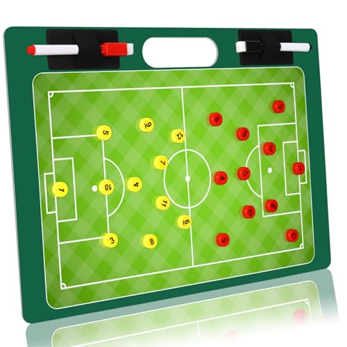 R2Depot Magnetic Coach Marker Boards, Dry Erase Double-Sided Coach Lineup Clipboard, Coaches Gift, Fit for Basketball, Football, Soccer, Baseball (Soccer)