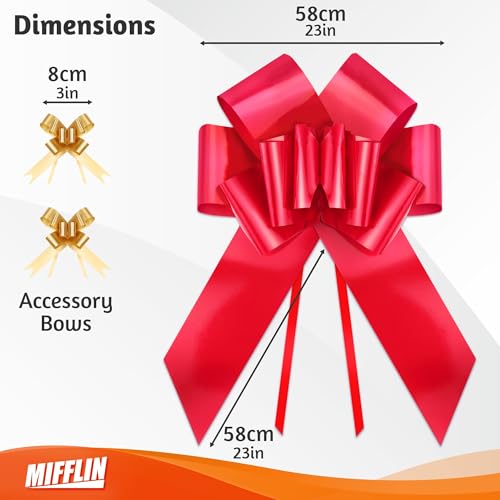 Mifflin MF-BOW23T1RED Usa Big Car Bow (Matte Red, 23 Inch) Gift Bow, Giant Bow thumb #2