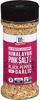 McCormick Himalayan Pink Salt with Black Pepper and Garlic All Purpose Seasoning, 6.5 oz (Pack of 6)
