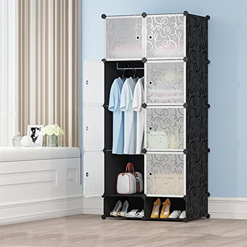 RELOVE Armoire de penderie Cube avec Portes Armoire de Rangement modules Ranger Les vêtements Chaussures Sacs,Plastique,167 * 76 * 37cm Cover