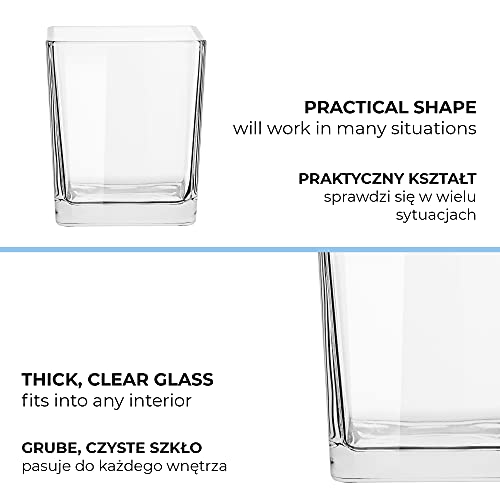 Transparante Glazen Vaas Decoratieve Pot Bloemenbloem Plantenhouder Bos in Glas Mini Tuindecoratie | Vaatwasmachinebestendig | Verzameling Violet | 820 ml - Afbeelding 4