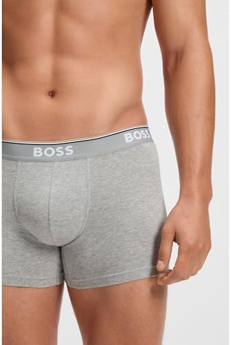 Boss Para Hombre. 50475282 Pack 3 BóXers 3P Power Gris, Blanco, Negro (L), Casual, AlgodóN - 4