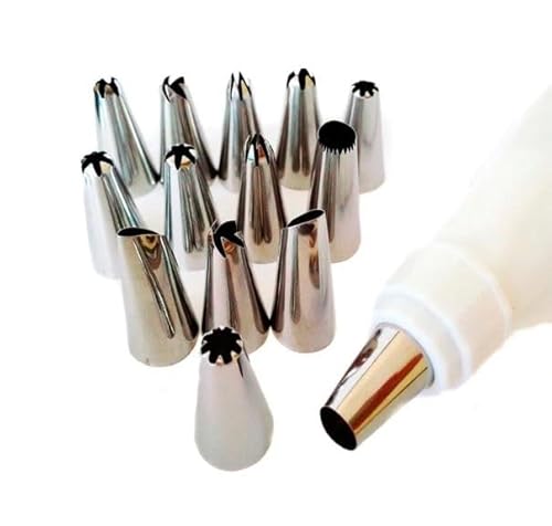 Bico Confeiteiro Decorador com 12 Bicos e Saco Reutilizável – Dê Vida às Suas Criações!