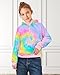CenviaLuxy Girls Half Zip Hoodies Sweatshirts for 2-12Y Casual Collar Crop Tops Long Sleeve Pullover with Pockets Thumb Hole(tie-dye)