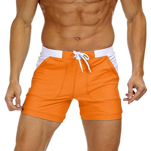 Image of MAGNIVIT Men's Swimwear Swimsuits Solid Basic Long Swim Sport Trunks Board Shorts with Pockets