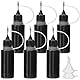 GORGECRAFT 6 Set Schwarze Klebstoffflasche Mit Nadelspitze 100ml Kunststoff Applikatorflaschen Mit Feiner Präzisionsspitze Quetschpipette Mit 4 Mini Trichtern Für Klebstoff Tinte Flüssiges Öl Malen