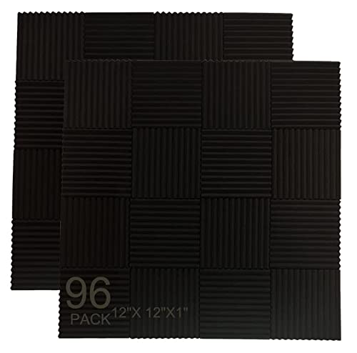 96 Pack Allxinlog Absorb the echo Acoustic Foam Panel Wedge Studio Soundproofing Wall Tiles 12