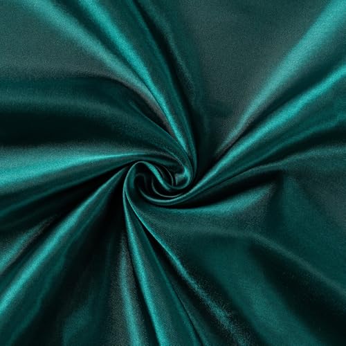 sheelokhwui Dark Green Satin Fabric by the Yard - Silky, Shiny, Soft Satin Cloth - DIY Sewing Material for Dress, Lining, Wedding Decorations, Draping, Crafts, Costumes - 2 Yards x 57 inch