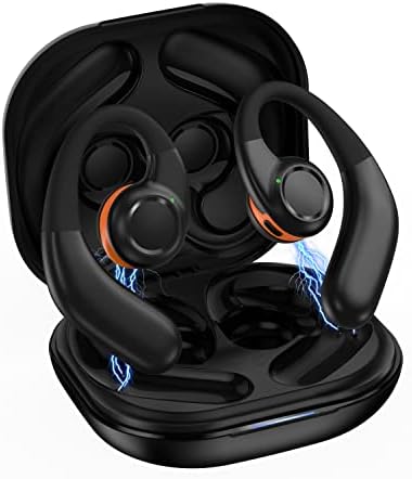 Koobesthy Open Ear Headphones 100H Playtime Wireless Earbuds with Ear Hooks Bluetooth 5.2 IPX5 Waterproof Sweatproof Bluetooth Earbuds Dual 16.2mm Dynamic Drivers Touch Control Sport Earbuds
