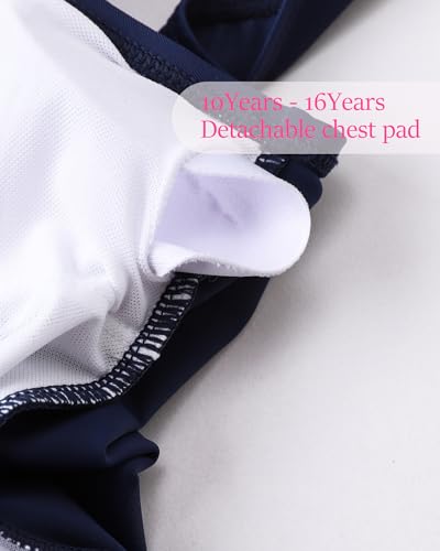 Image of Girls Swimsuits for Girl One Piece Swimsuit Solid Color Girls' Swimwear Cute Kids Bathing Suit Quick Dry 6-16Y Yizuoding005