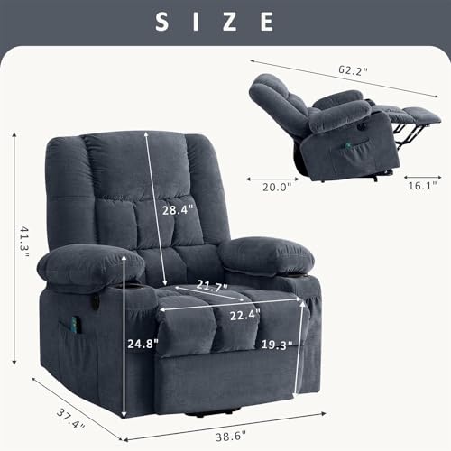 Sillón reclinable manual ergonómico con masaje miniatura 3