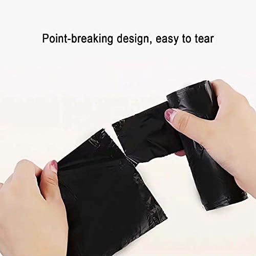 Small Bin Bags, Strong Trash Bin Bag, Black Bin Liners Unscented Plastic Garbage Bags Suitabl for Bathroom Kitchen Living Room Office 6 Rolls 120 Counts