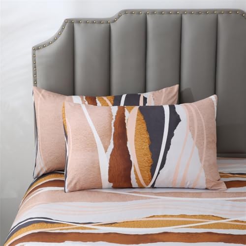 Housse de couette géométrique en microfibre double face pour lit Queen US