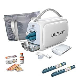 4ALLFAMILY 2N1 Pioneer 4 Insulin Pen Rechargeble Battery + USB Powered Portable Mini Fridge Medication Cooler Travel Case with Temperature Display TSA Approved Ideal for Refrigerated Medicine 36-46F