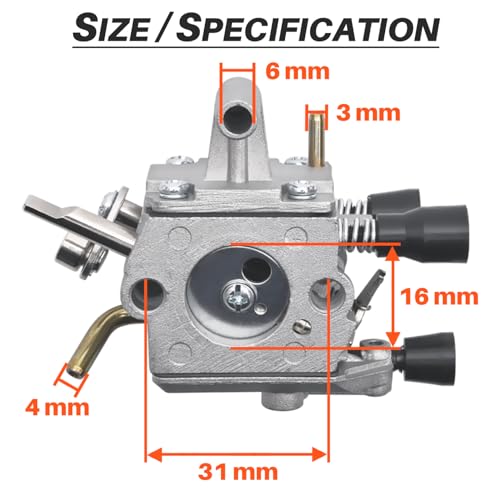 Vergaser für STIHL FS120 FS200 FS250 FS300 FS350 Freischneider, JRISBO Motorsense Zubehör FS 250 Vergaser Kit Ersatzteile 10 in 1 Vergasersatz mit Dichtung, Luftfilter, Zündkerze